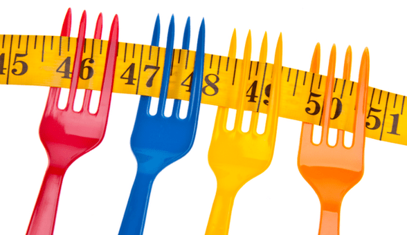 centimeter on the forks symbolizes weight loss on the Dukan diet