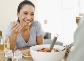 The girl eats